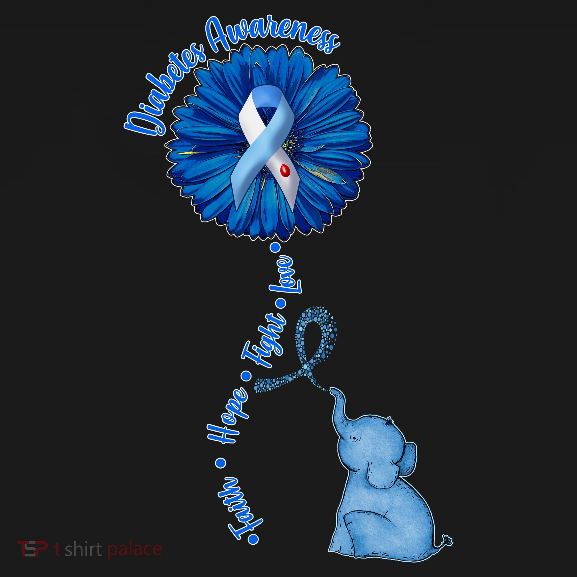 Diabetes Awareness Flower Elephant Women's Hoodie