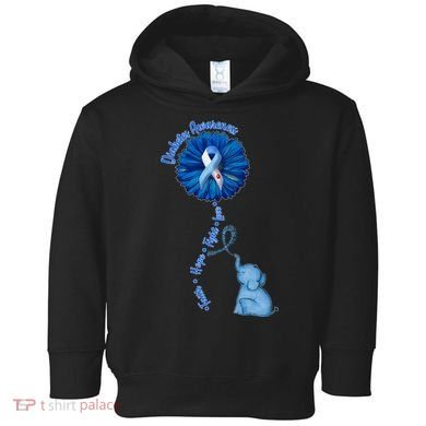 Diabetes Awareness Flower Elephant Toddler Hoodie
