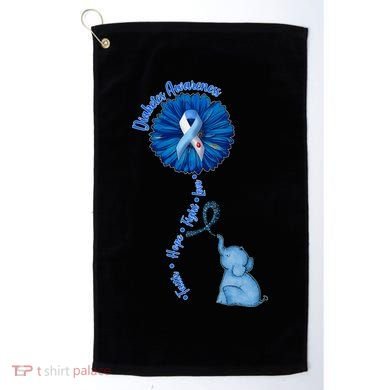 Diabetes Awareness Flower Elephant Golf Towel