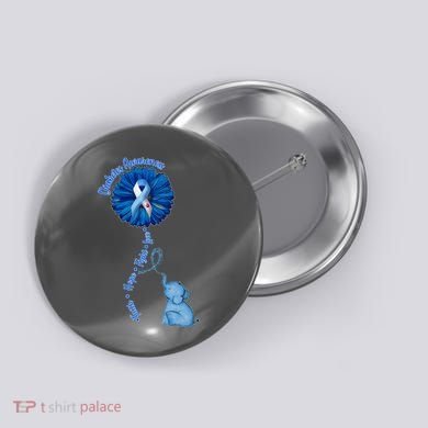 Diabetes Awareness Flower Elephant Button