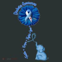 Diabetes Awareness Flower Elephant Button thumb 1
