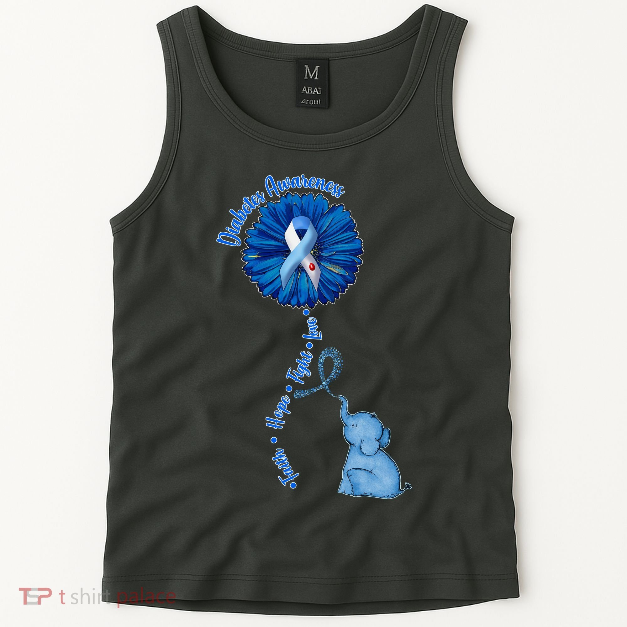Diabetes Awareness Flower Elephant Tank Top