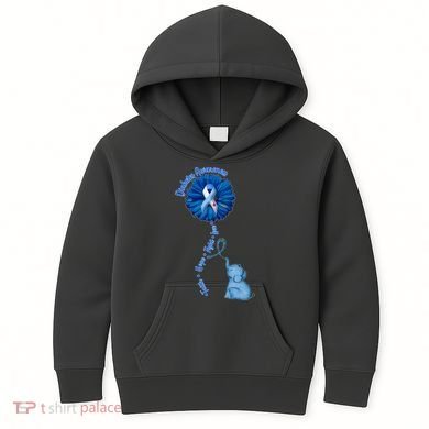 Diabetes Awareness Flower Elephant Kids Hoodie