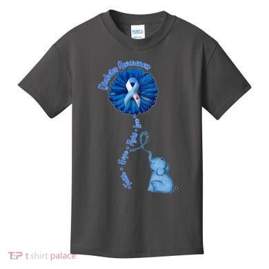 Diabetes Awareness Flower Elephant Kids T-Shirt