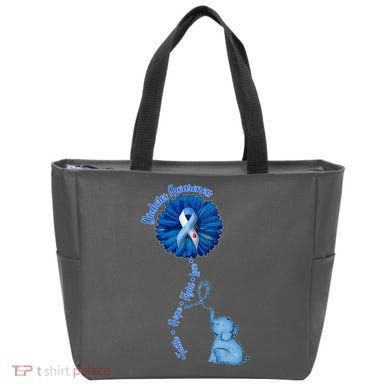 Diabetes Awareness Flower Elephant Tote Bag