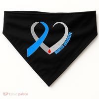 Diabetes Awareness Heart USA-Made Doggie Bandana thumb 0