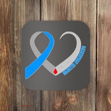 Diabetes Awareness Heart Coaster