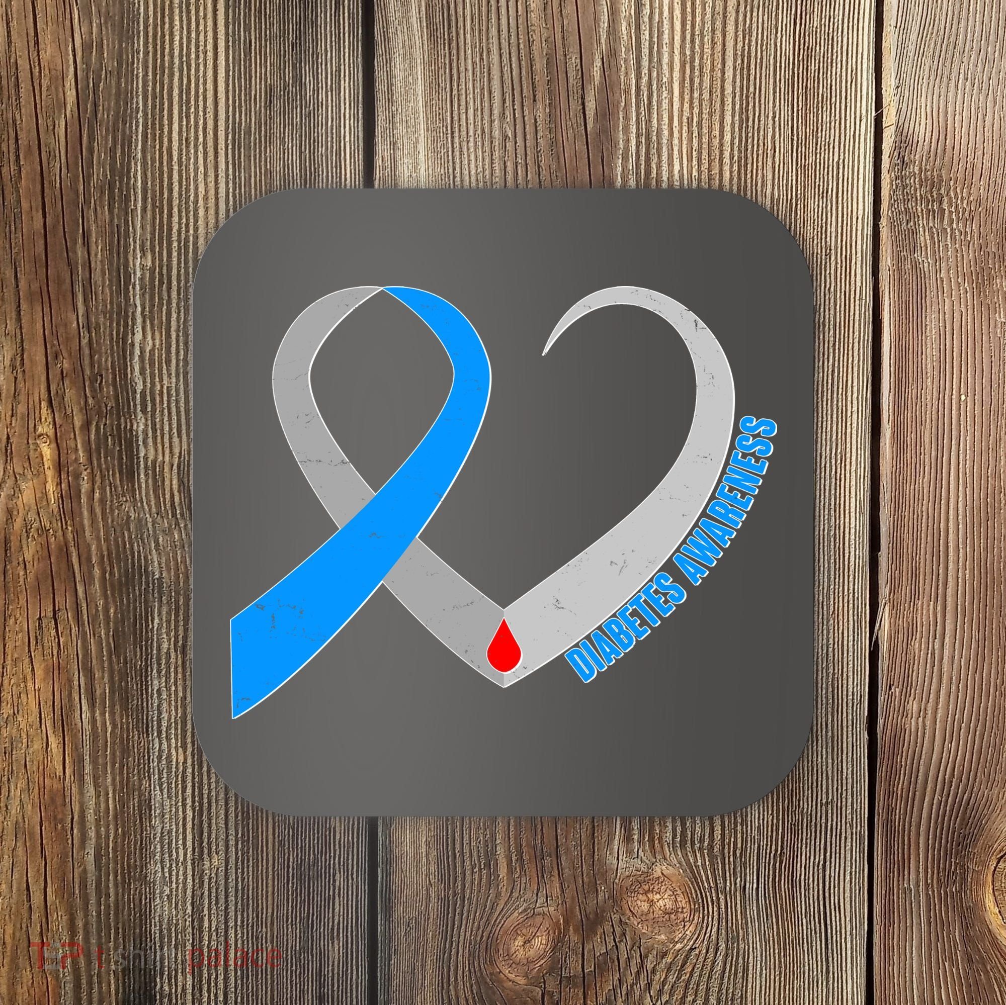 Diabetes Awareness Heart Coaster