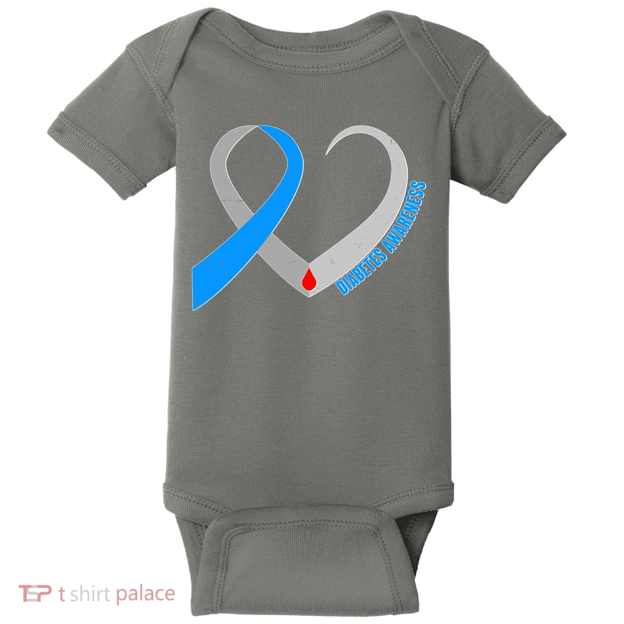 Diabetes Awareness Heart Baby Bodysuit