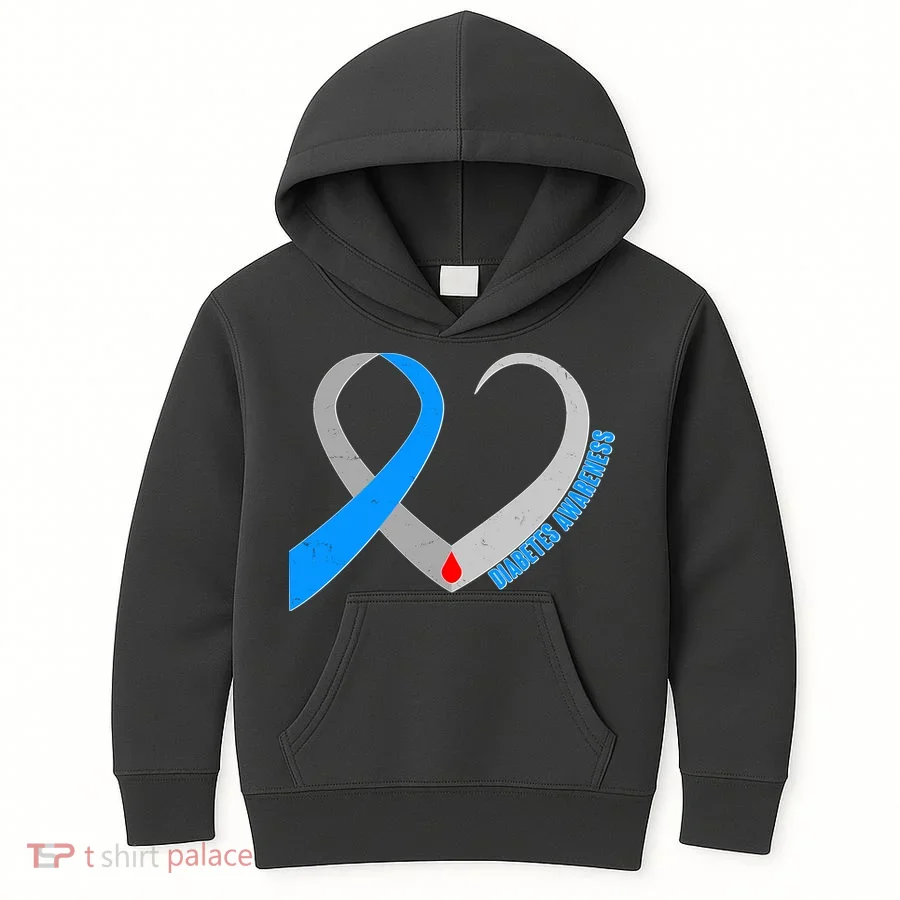 Diabetes Awareness Heart Kids Hoodie