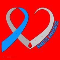 Diabetes Awareness Heart Santa Hat thumb 1