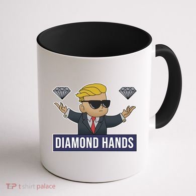 Diamond Hands Funny Stock Meme Coffee Mug back