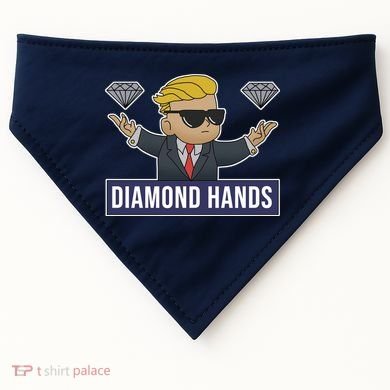 Diamond Hands Funny Stock Meme USA-Made Doggie Bandana