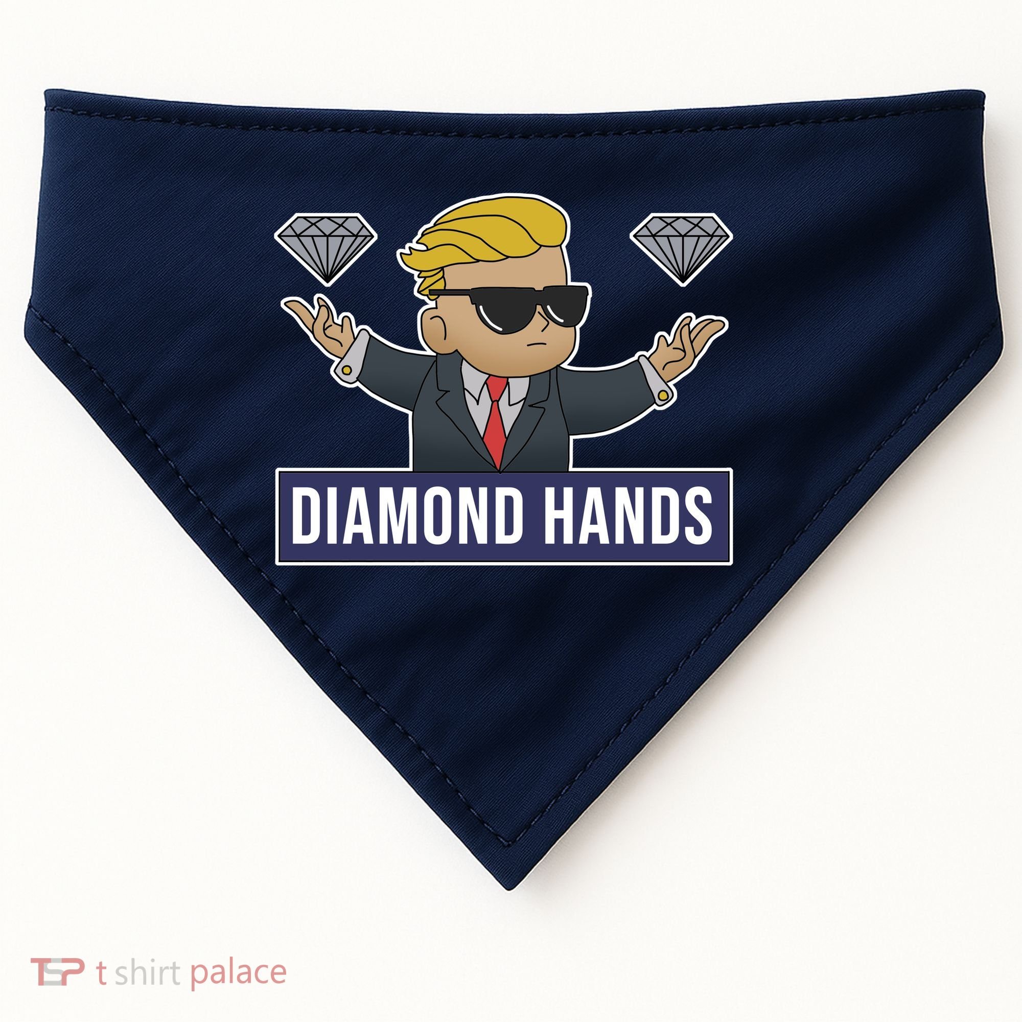 Diamond Hands Funny Stock Meme USA-Made Doggie Bandana