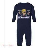Diamond Hands Funny Stock Meme Infant Fleece One Piece thumb 0