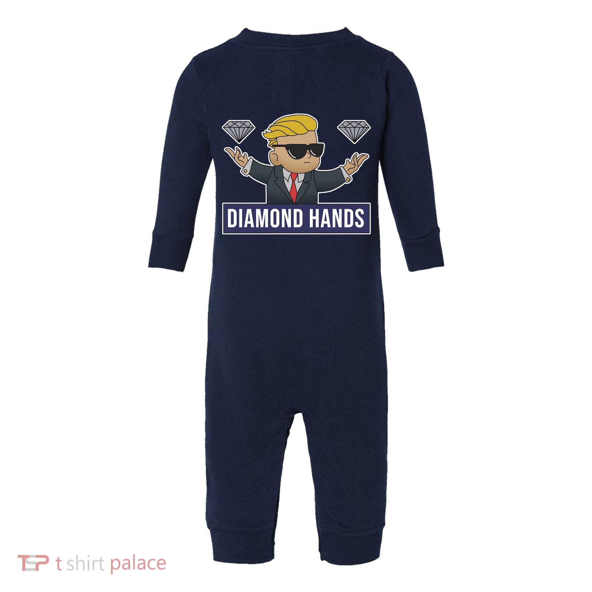 Diamond Hands Funny Stock Meme Infant Fleece One Piece