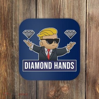 Diamond Hands Funny Stock Meme Coaster