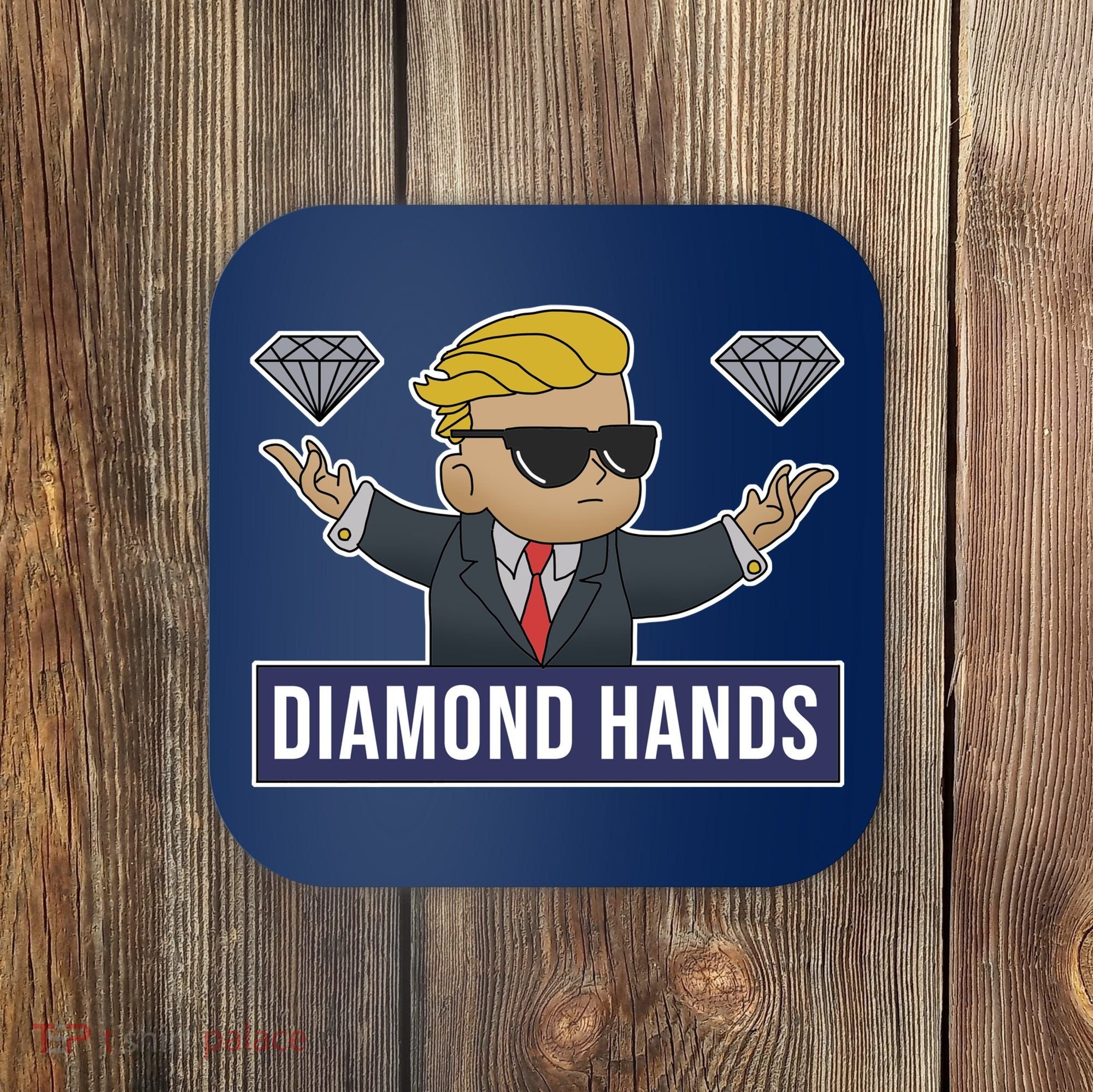 Diamond Hands Funny Stock Meme Coaster