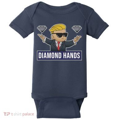 Diamond Hands Funny Stock Meme Baby Bodysuit