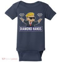 Diamond Hands Funny Stock Meme Baby Bodysuit thumb 0
