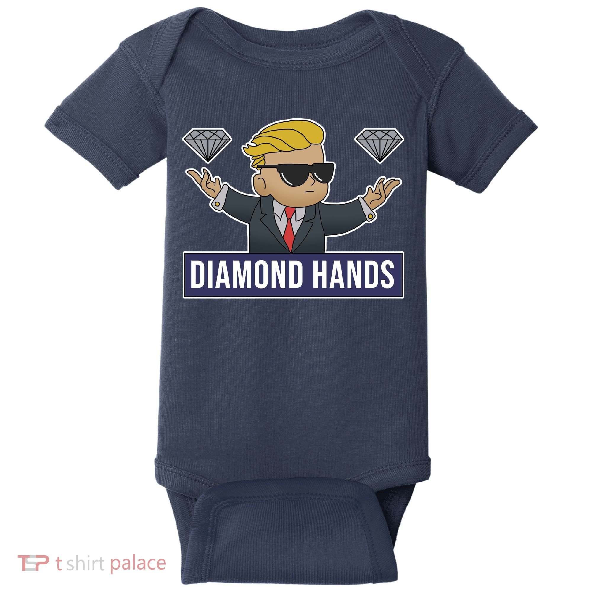 Diamond Hands Funny Stock Meme Baby Bodysuit