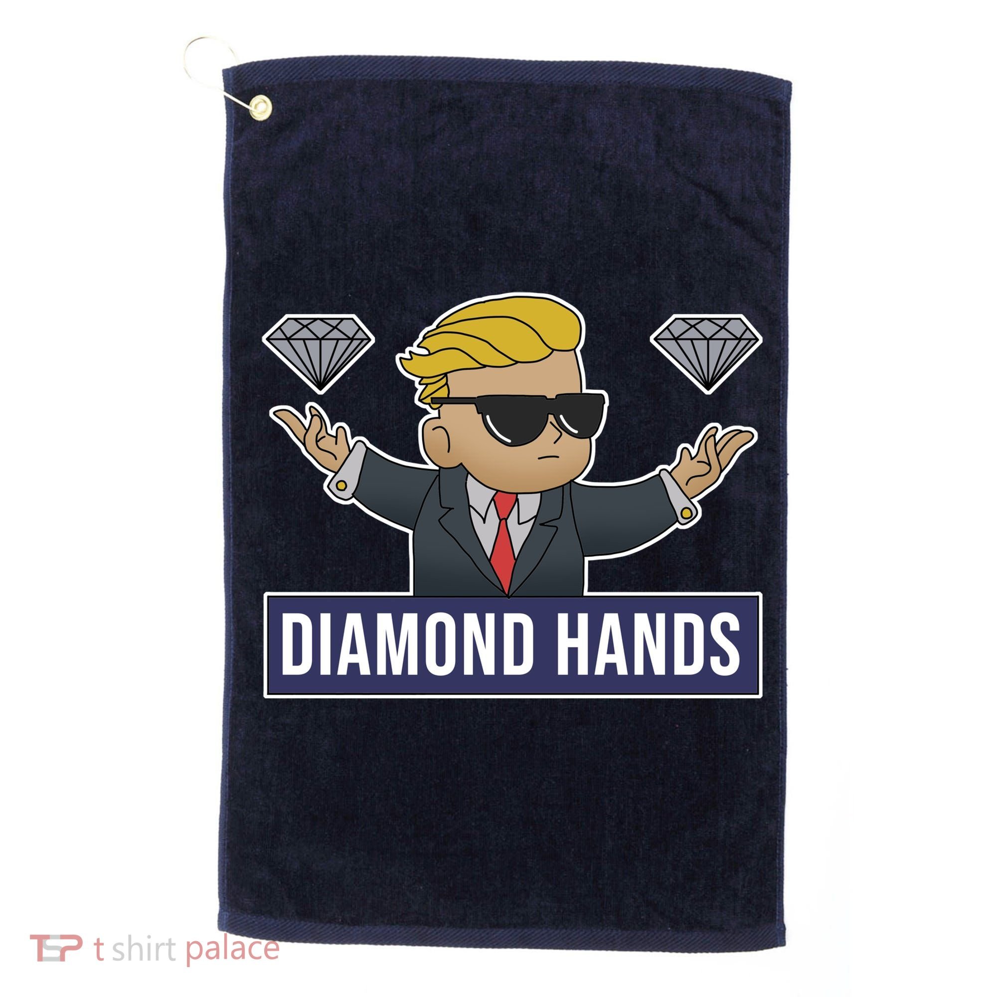 Diamond Hands Funny Stock Meme Golf Towel