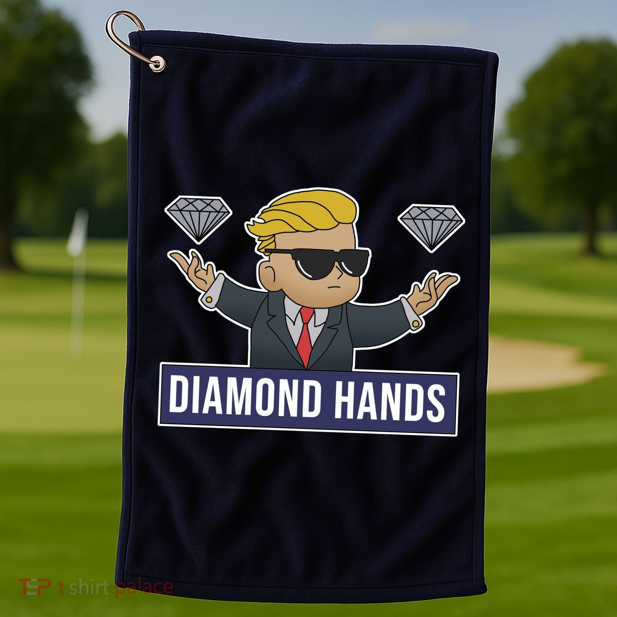 Diamond Hands Funny Stock Meme Golf Towel