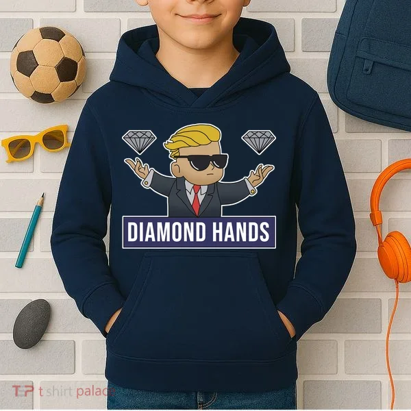 Diamond Hands Funny Stock Meme Kids Hoodie