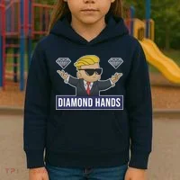 Diamond Hands Funny Stock Meme Kids Hoodie thumb 3