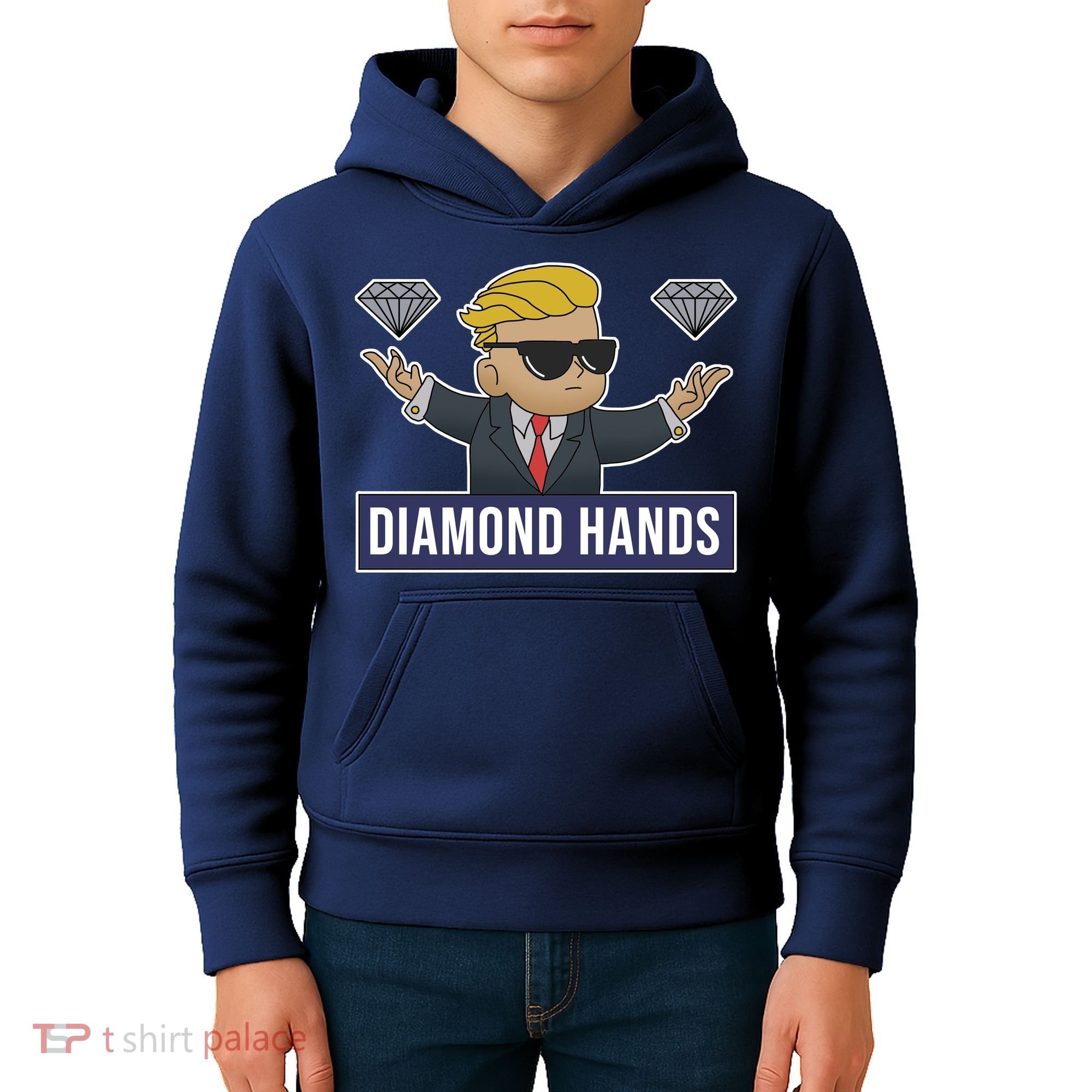 Diamond Hands Funny Stock Meme Kids Hoodie