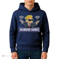 Diamond Hands Funny Stock Meme Kids Hoodie thumb 4