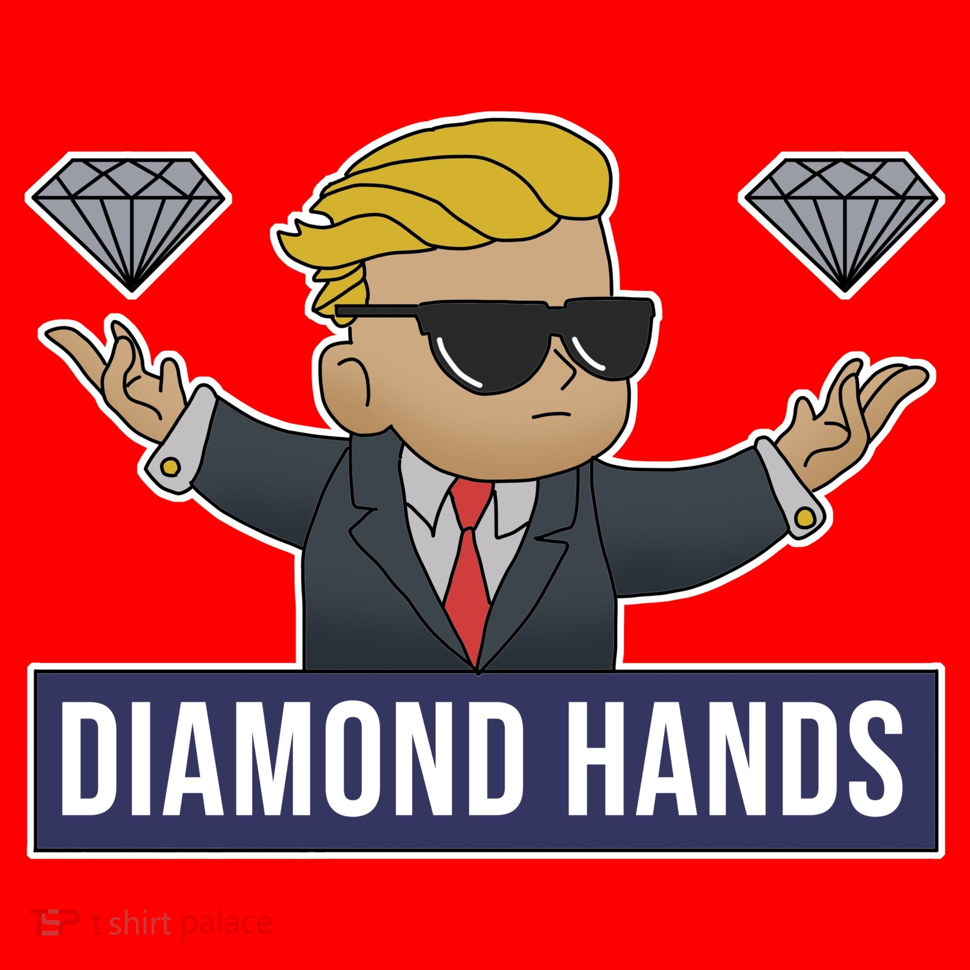 Diamond Hands Funny Stock Meme Santa Hat