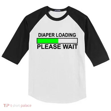 Diaper Loading Please Wait Kids Colorblock Raglan Jersey