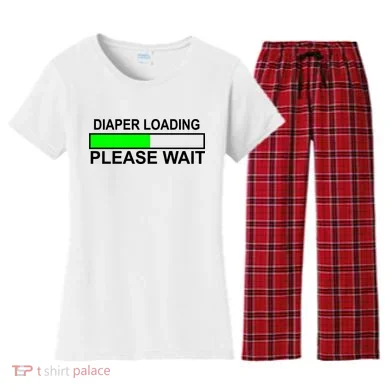 Diaper Loading Please Wait Women's Flannel Pajama Set