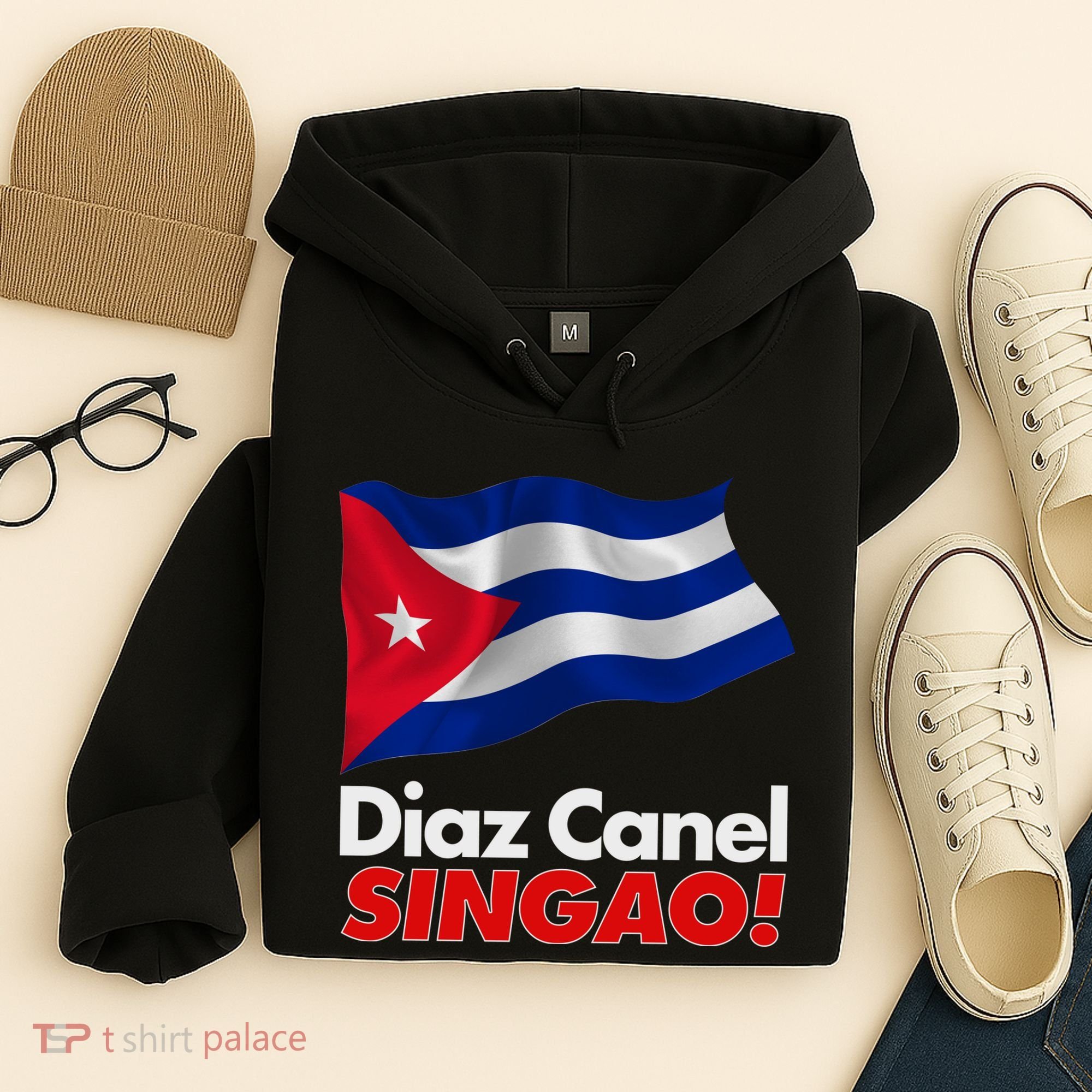 Diaz Canel Singao! Cuban Flag Hoodie