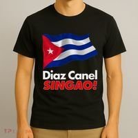 Diaz Canel Singao! Cuban Flag T-Shirt thumb 3