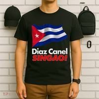 Diaz Canel Singao! Cuban Flag T-Shirt thumb 6