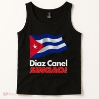 Diaz Canel Singao! Cuban Flag Tank Top thumb 2