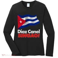 Diaz Canel Singao! Cuban Flag Women's Long Sleeve Shirt thumb 0