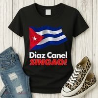 Diaz Canel Singao! Cuban Flag Women's T-Shirt thumb 3