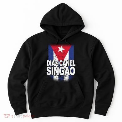 Diaz Canel Singao Cuban Flag Distressed Hoodie