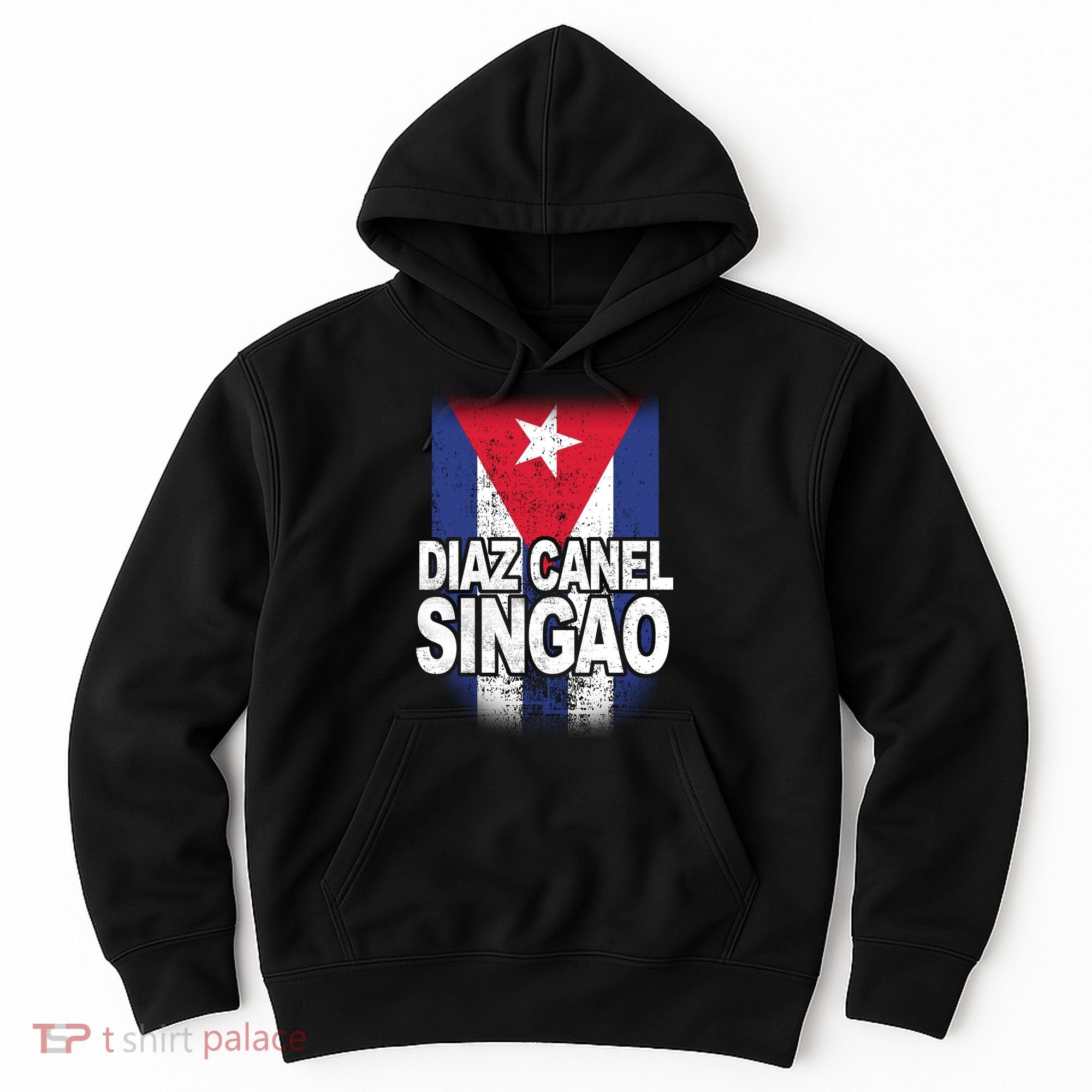 Diaz Canel Singao Cuban Flag Distressed Hoodie