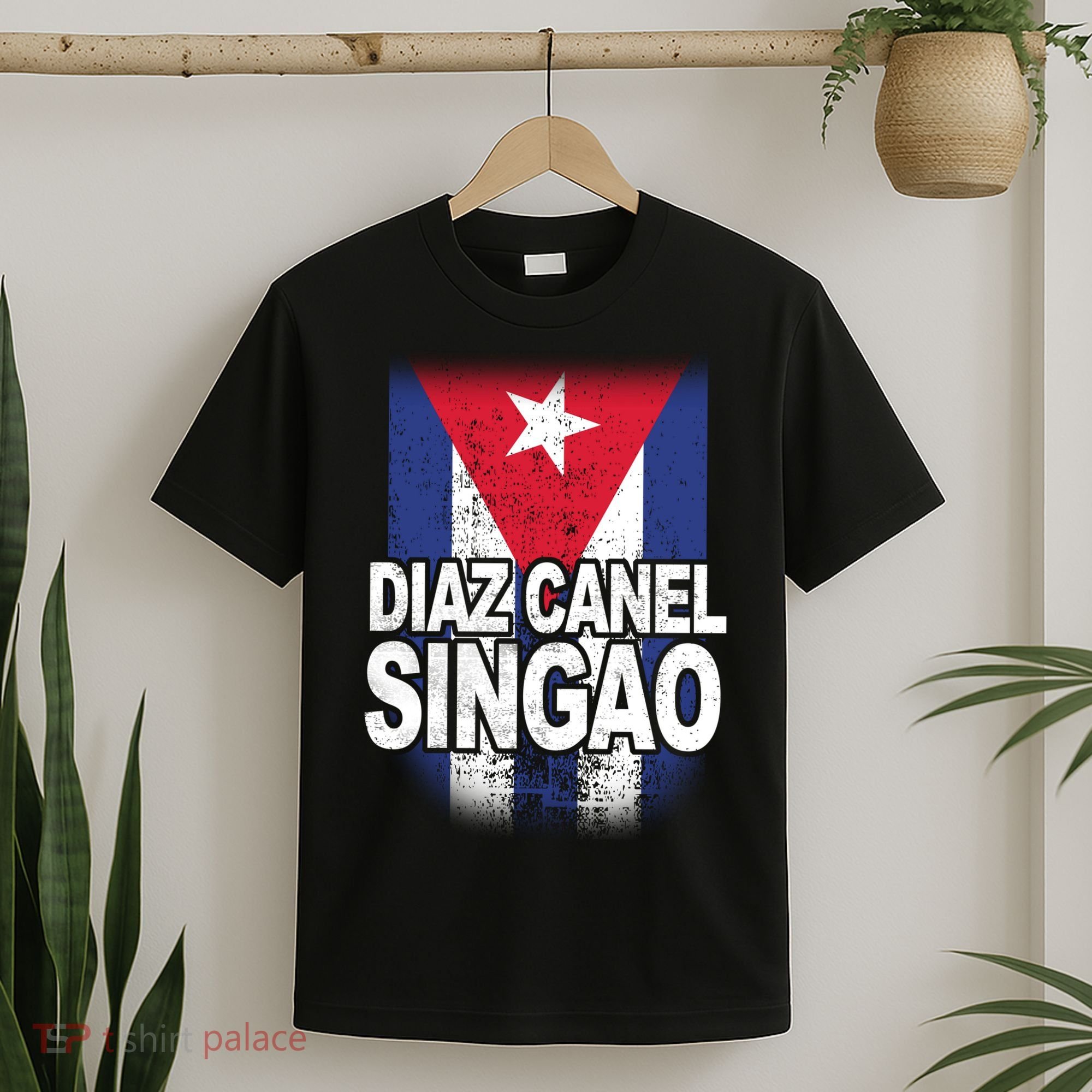 Diaz Canel Singao Cuban Flag Distressed T-Shirt
