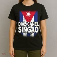 Diaz Canel Singao Cuban Flag Distressed T-Shirt thumb 4