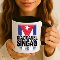 Diaz Canel Singao Cuban Flag Distressed Coffee Mug thumb 3