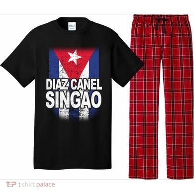 Diaz Canel Singao Cuban Flag Distressed Pajama Set