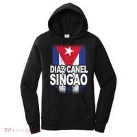 Diaz Canel Singao Cuban Flag Distressed Women's Hoodie thumb 0