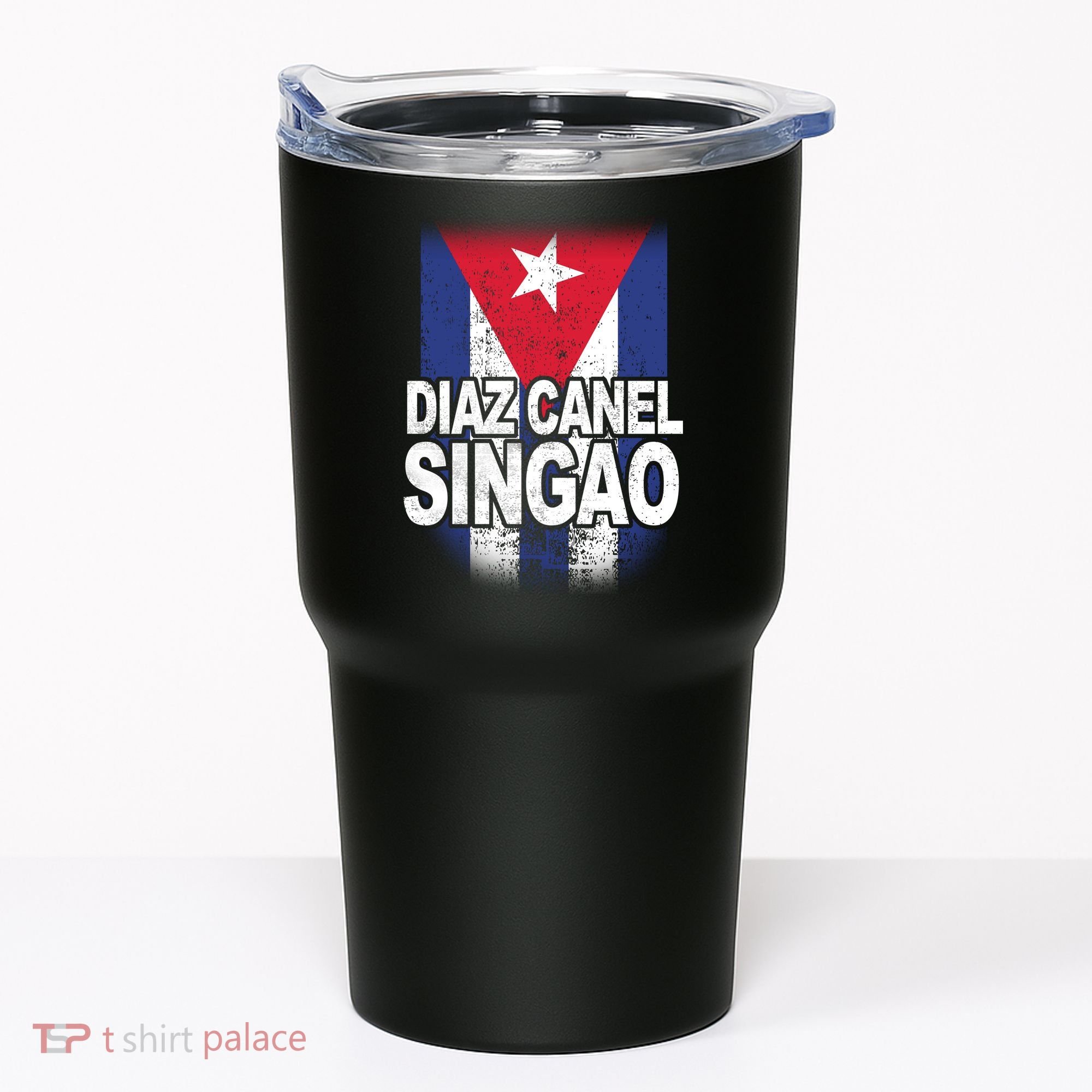 Diaz Canel Singao Cuban Flag Distressed Tumbler