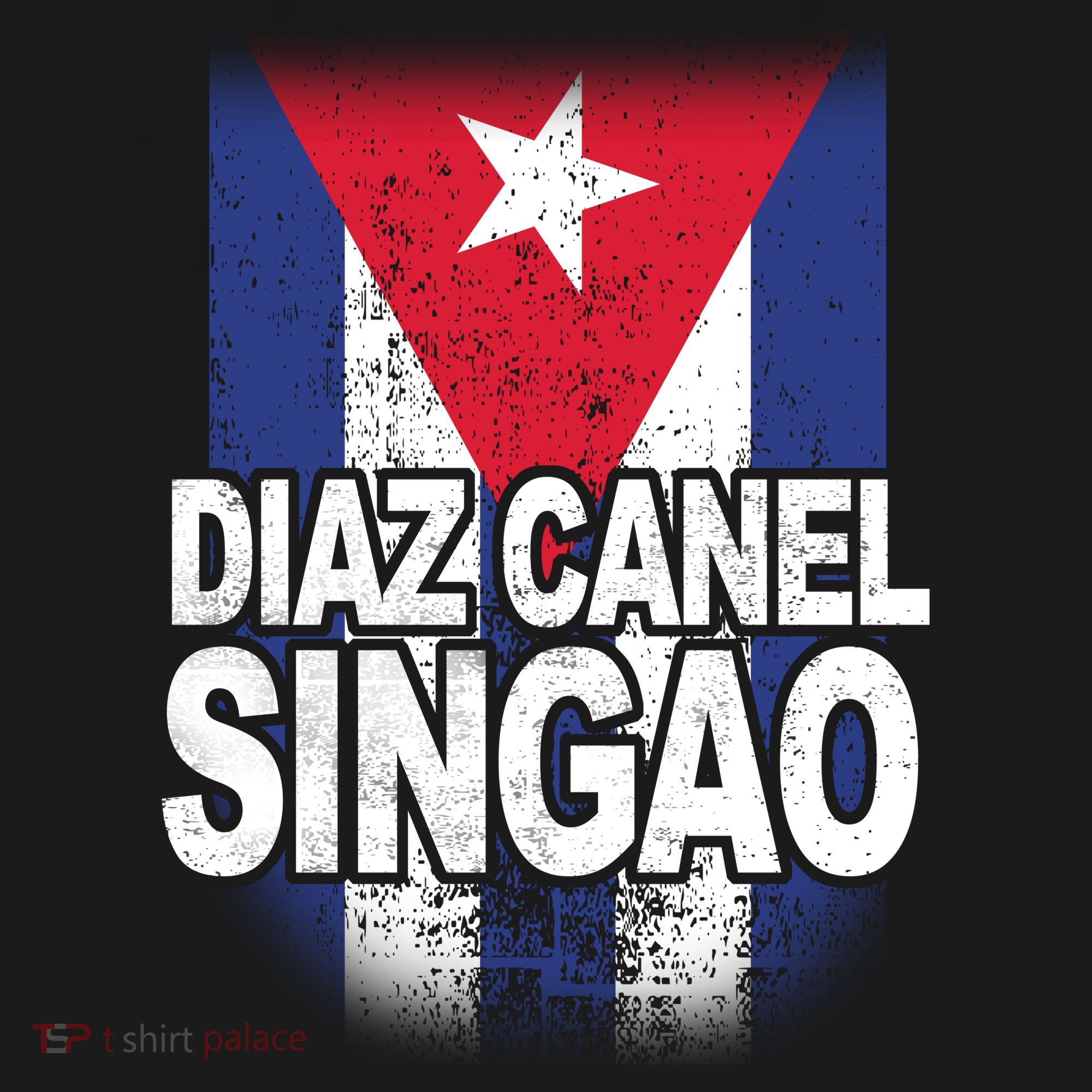 Diaz Canel Singao Cuban Flag Distressed Ornament