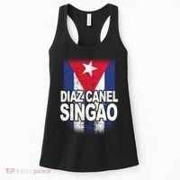 Diaz Canel Singao Cuban Flag Distressed Women's Tank Top thumb 0